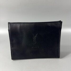 NWOT Yves Saint Laurent YSL Cosmetic Black Large Snap Pouch Makeup Bag